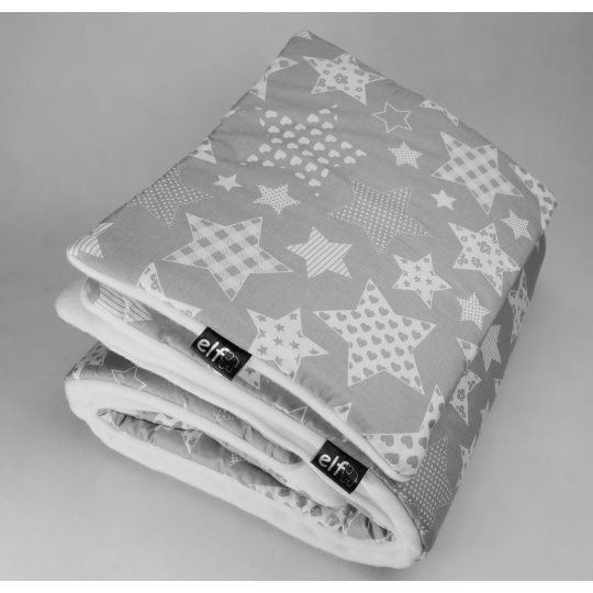 Teplá deka s polštářkem ELFan hvězdy + bílá
