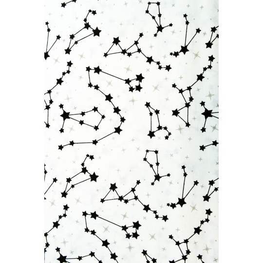 100% bavlněné plátno  šíře 160cm souhvězdí na bílé